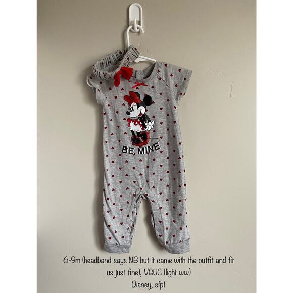 Minnie Mouse 6-9m Valentine's Day Jumpsuit - Picture 1 of 1